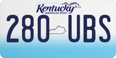 KY license plate 280UBS