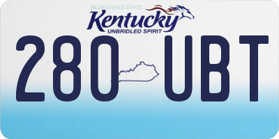 KY license plate 280UBT