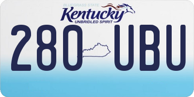KY license plate 280UBU