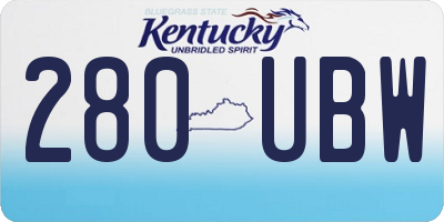 KY license plate 280UBW
