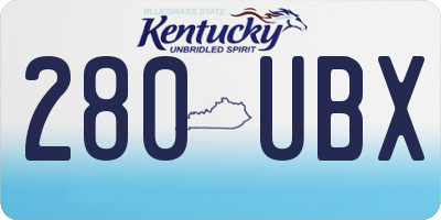 KY license plate 280UBX