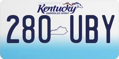 KY license plate 280UBY