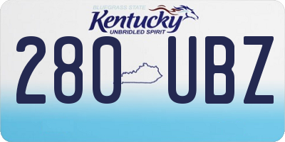 KY license plate 280UBZ