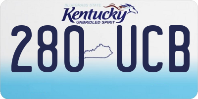 KY license plate 280UCB