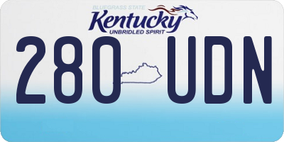 KY license plate 280UDN