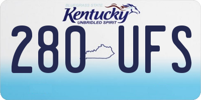 KY license plate 280UFS