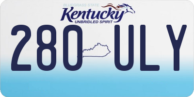 KY license plate 280ULY
