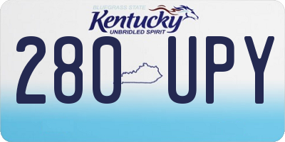 KY license plate 280UPY
