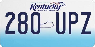 KY license plate 280UPZ