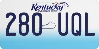 KY license plate 280UQL