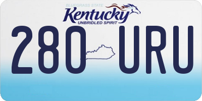 KY license plate 280URU