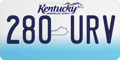 KY license plate 280URV
