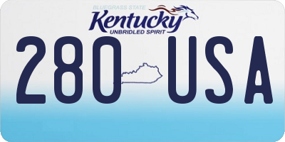 KY license plate 280USA