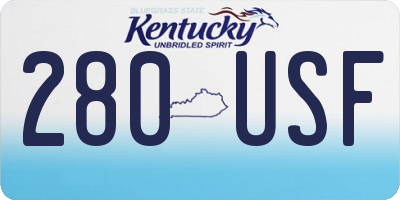 KY license plate 280USF