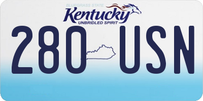 KY license plate 280USN