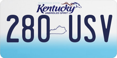 KY license plate 280USV