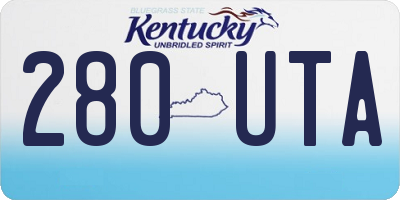 KY license plate 280UTA
