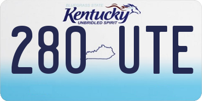 KY license plate 280UTE