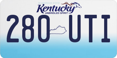 KY license plate 280UTI