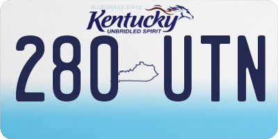KY license plate 280UTN