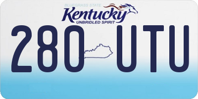 KY license plate 280UTU