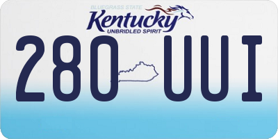 KY license plate 280UUI