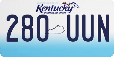 KY license plate 280UUN