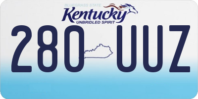 KY license plate 280UUZ