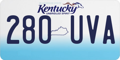 KY license plate 280UVA