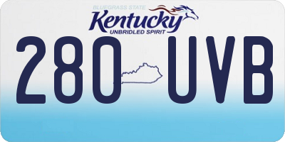 KY license plate 280UVB
