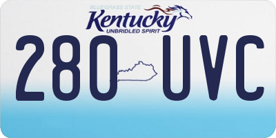 KY license plate 280UVC