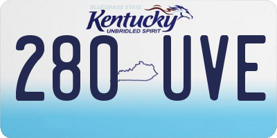 KY license plate 280UVE