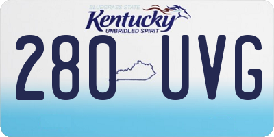 KY license plate 280UVG
