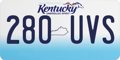 KY license plate 280UVS