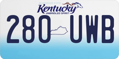 KY license plate 280UWB