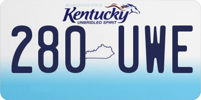 KY license plate 280UWE