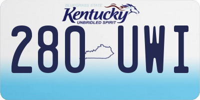 KY license plate 280UWI