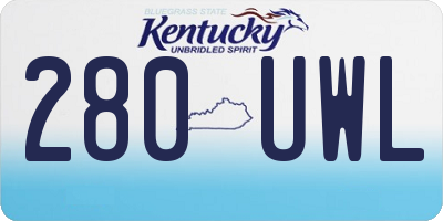 KY license plate 280UWL