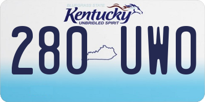KY license plate 280UWO