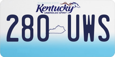 KY license plate 280UWS