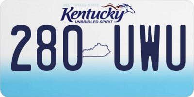KY license plate 280UWU