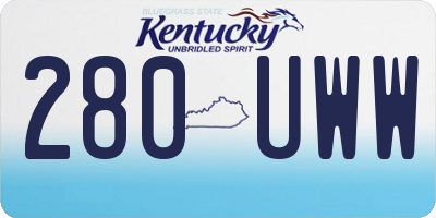 KY license plate 280UWW