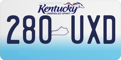 KY license plate 280UXD