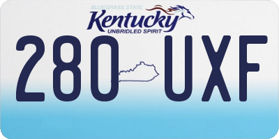 KY license plate 280UXF
