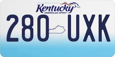 KY license plate 280UXK