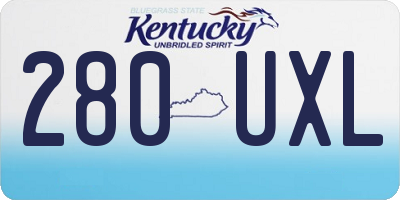 KY license plate 280UXL