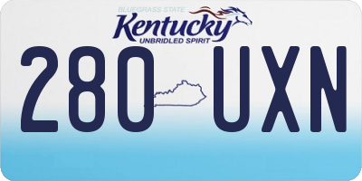 KY license plate 280UXN