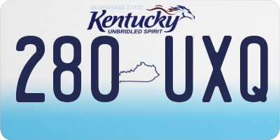 KY license plate 280UXQ