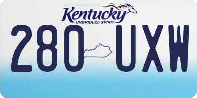 KY license plate 280UXW