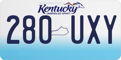 KY license plate 280UXY